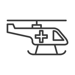 Helicopter vector icon in modern flat style isolated. Helicopter can support is good for your web design.