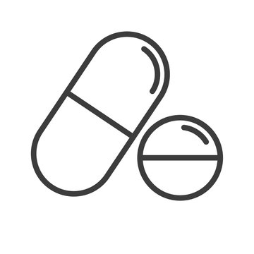 Pills vector icon in modern flat style isolated. Pills can support is good for your web design.