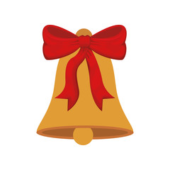 bell with bow isolated icon
