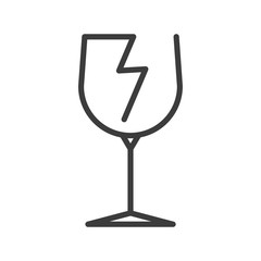 Fragile vector icon in modern flat style isolated. Symbol fragile is good for your web design.