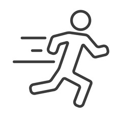 Run vector icon in modern flat style isolated. Run can support is good for your web design.