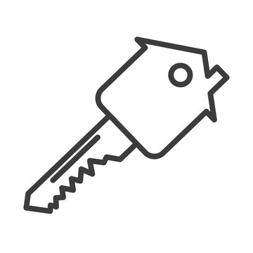 Key from the house vector icon in modern flat style isolated. Key from the house can support is good for your web design.