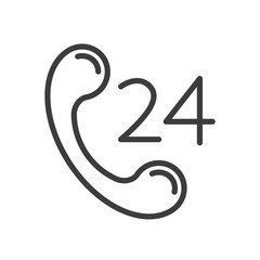 24 support vector icon in modern flat style isolated. Symbol 24 support is good for your web design.