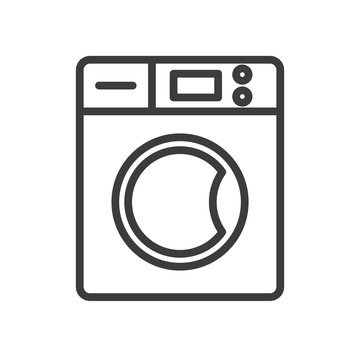 Washing machine vector icon in modern flat style isolated. Washing machine can support is good for your web design.