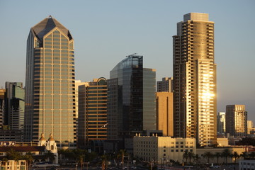San Diego skyline at sunset