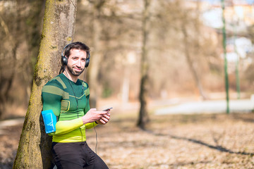 Fototapeta premium Portrait of fit and sporty young man