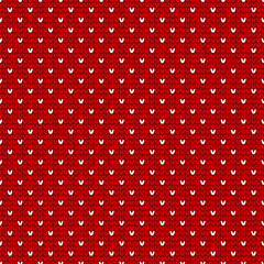 Red and white christmas knitting seamless pattern vector background