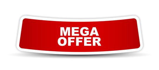 red vector banner mega offer