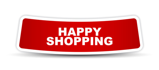 red vector banner happy shopping