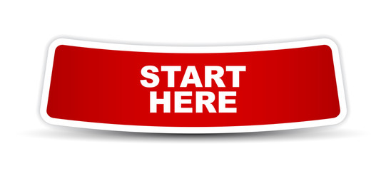 red vector banner start here