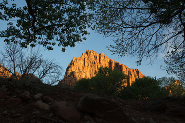sunset over the mountains