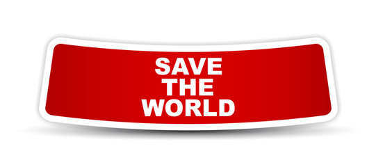 red vector banner save the world