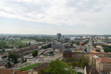 Brno, Czech Republic - Sep 12 2018: View to the streets of Brno city center. Czech Republic