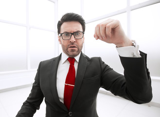 close up.frustrated businessman in the workplace