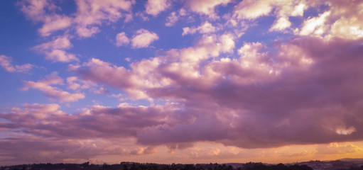Sunrise with fog in early morning on the top of the hill at yun lai viewpoint, portugal, europe