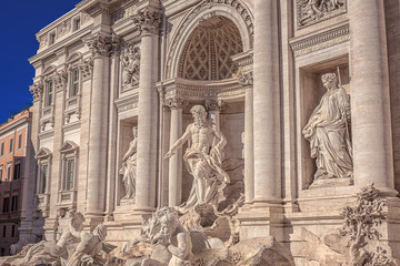 Obraz premium Rome Trevi Fountain in Rome, Italy. Most famous fountain of Rome. Architecture and landmark of Rome