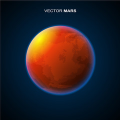 Mars planet 3d vector illustration.