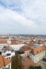 Fototapeta na wymiar Brno, Czech Republic - Sep 12 2018: View to the red roofs of Brno city. Czech Republic