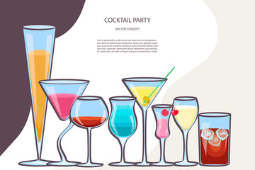 Flyer for night cocktail party. 