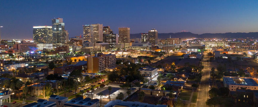 Aerial View Phoenix State Capital City of Arizona Downtown City Skyline