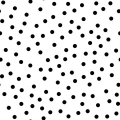Random dotted seamless pattern. Simple geometric background in black and white. Vector illustration.