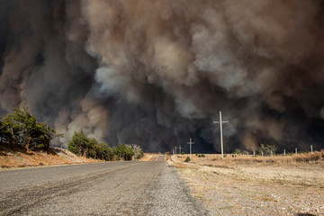 Fototapeta premium Smoke Over Road