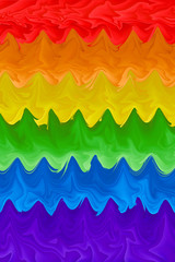 Motion blurred picture of a gay rainbow flag during pride parade