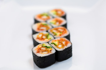 food dish sushi cocktails menu