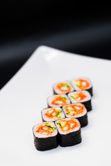 food dish sushi cocktails menu