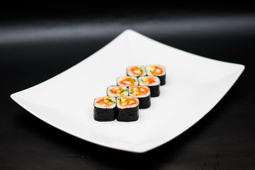 Obraz na płótnie Canvas food dish sushi cocktails menu