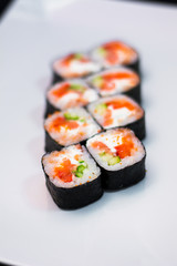 food dish sushi cocktails menu