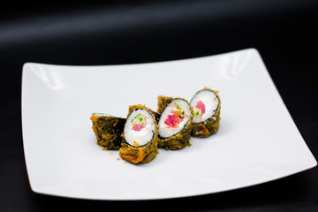 food dish sushi cocktails menu