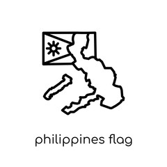 Philippines flag icon. Trendy modern flat linear vector Philippines flag icon on white background from thin line Country Flags collection