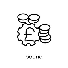 Pound icon. Trendy modern flat linear vector Pound icon on white background from thin line Cryptocurrency economy and finance collection