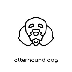 Otterhound dog icon. Trendy modern flat linear vector Otterhound dog icon on white background from thin line dogs collection