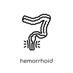 Hemorrhoid icon. Trendy modern flat linear vector Hemorrhoid icon on white background from thin line Diseases collection