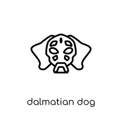 Dalmatian dog icon. Trendy modern flat linear vector Dalmatian dog icon on white background from thin line dogs collection