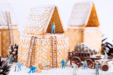 Photo of a christmas cookie house and toys