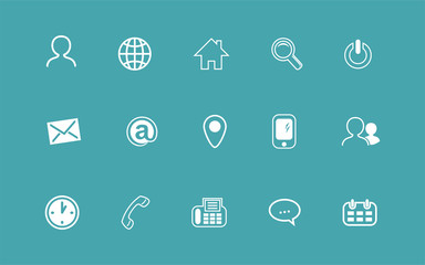 A set of icons for contact information. Vector icons information. Contact information in character set.
