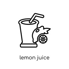 lemon juice icon. Trendy modern flat linear vector lemon juice icon on white background from thin line Drinks collection, outline vector illustration