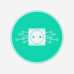 Smart socket vector icon sign symbol