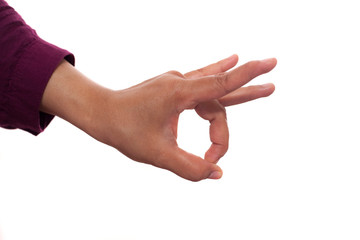 Hands Gesture Set Isolated on White, Flicking something or OK sign