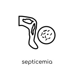 Septicemia icon. Trendy modern flat linear vector Septicemia icon on white background from thin line Diseases collection