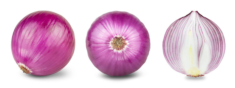 red onions isolated on white