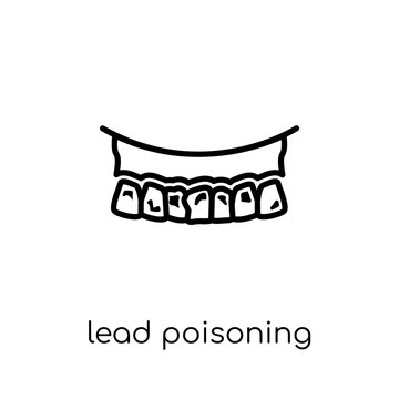 Lead poisoning icon. Trendy modern flat linear vector Lead poisoning icon on white background from thin line Diseases collection
