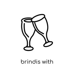 Brindis with wine glasses icon from Drinks collection.