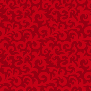 Flower seamless pattern with elements of folk style. Dark red background. Vector illustration.