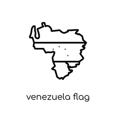 Venezuela flag icon. Trendy modern flat linear vector Venezuela flag icon on white background from thin line Country Flags collection