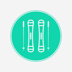 Ski sticks vector icon sign symbol