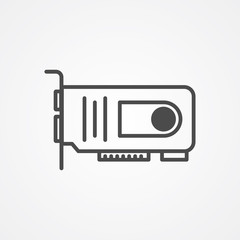 Videocard vector icon sign symbol